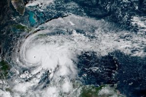 Hurricane Melissa, which has developed into a Category 5 storm, moves north in the Caribbean Sea towards Jamaica and Cuba in a composite satellite image obtained by Reuters on October 27, 2025. CIRA/NOAA/Handout via REUTERS
