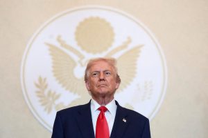 U.S. President Donald Trump delivers remarks at the U.S. Ambassador's Residence in Tokyo, Japan, October 28, 2025. REUTERS/Evelyn Hockstein