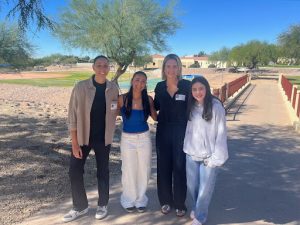 Diana Taurasi and Penny Taylor with InspireU Club Leaders Dylan Rich and Jiya Birdi