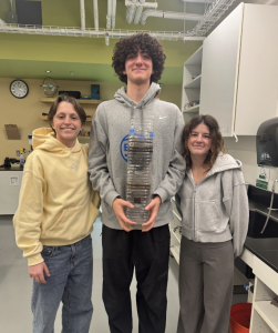 (From left to right) Wesley Tarbell, Jadd Agha, and Julia Root with their ecocolumn