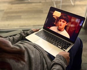 A student views the "Stranger Things" finale